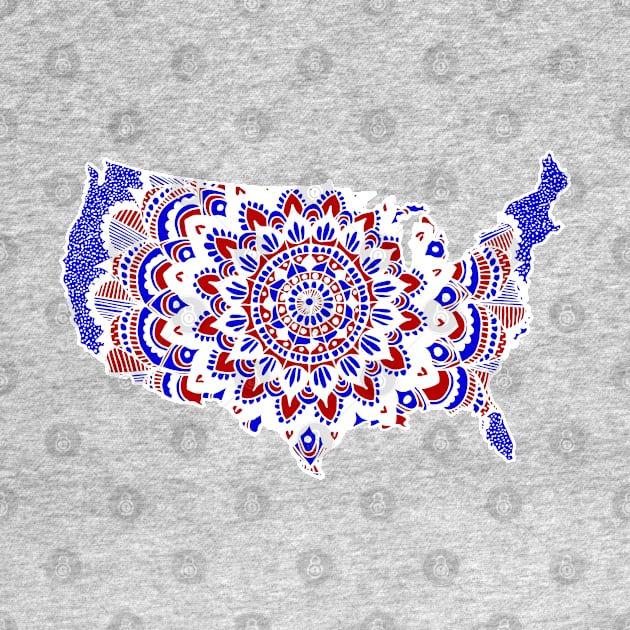Mandala Map of the U.S.A. by julieerindesigns